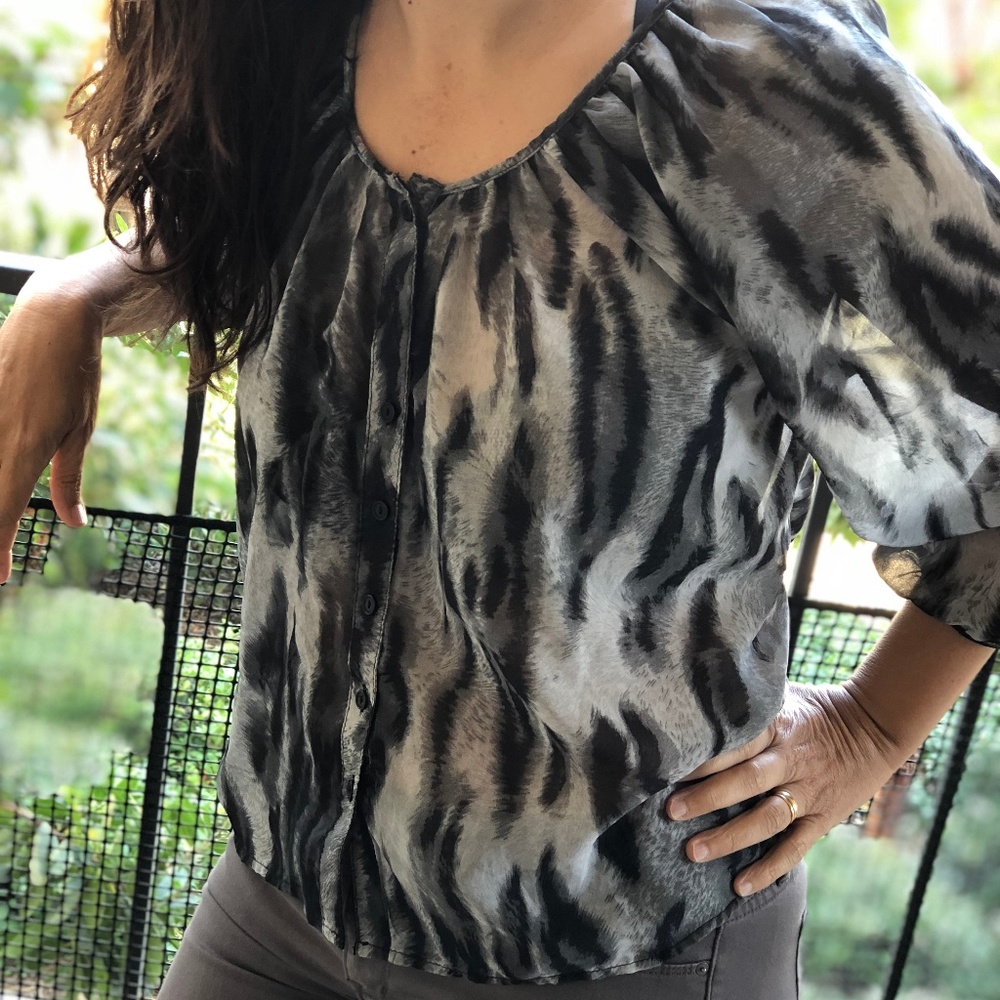 Poetry Women Black & White Blouse Tunic